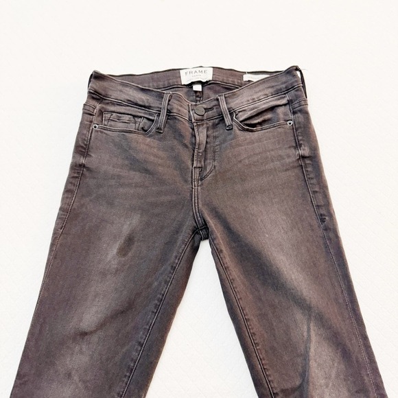 Frame Le Skinny De Jeanne Black Skinny Denim Jeans Size 26 - Picture 8 of 9